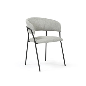 Frances Set of 4 Light Grey Fabric Dining Chairs