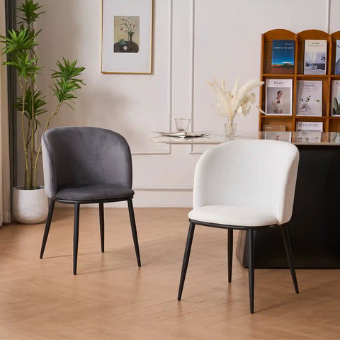 Frida Set of 2 Grey Velvet Dining Chairs