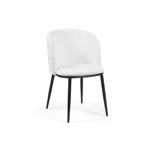 Frida Set of 2 White Velvet Dining Chairs