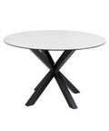 Heaven Round Dining Table with Ceramic White Top - 120cm