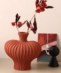 Lantern Fruit Raw Ceramic Vase