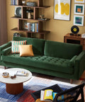 Lennox Velvet 3 Seater Sofa - Dark Green