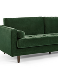 Lennox Velvet 3 Seater Sofa - Dark Green