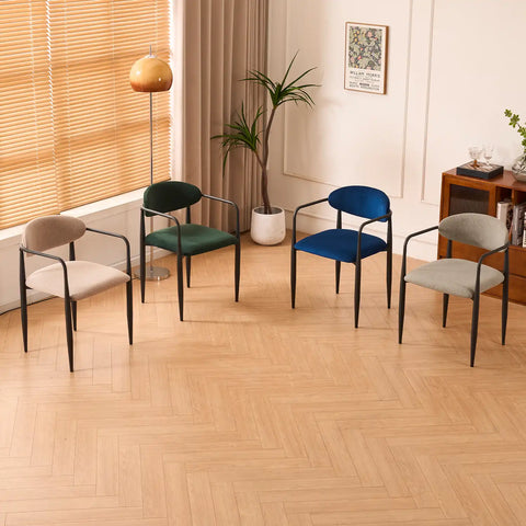 Liam Set of 2 Dark Navy Velvet Dining Chairs