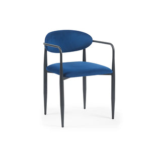Liam Set of 2 Dark Navy Velvet Dining Chairs
