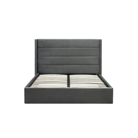 Madi Grey King Upholstered Bed - 150 x 200 cm - Furnt