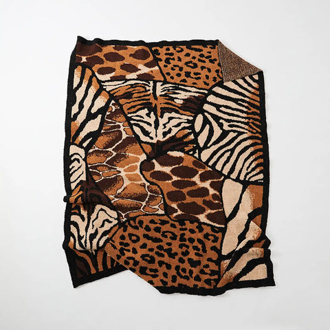 Animal Print (Tiger & Leopard) Knitted Throw