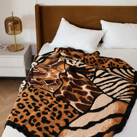 Animal Print (Tiger & Leopard) Knitted Throw