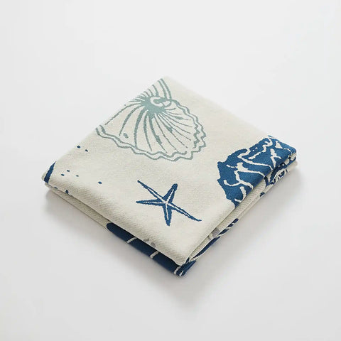 Sea Animal Design 100% Cotton Fine Knit Throw
