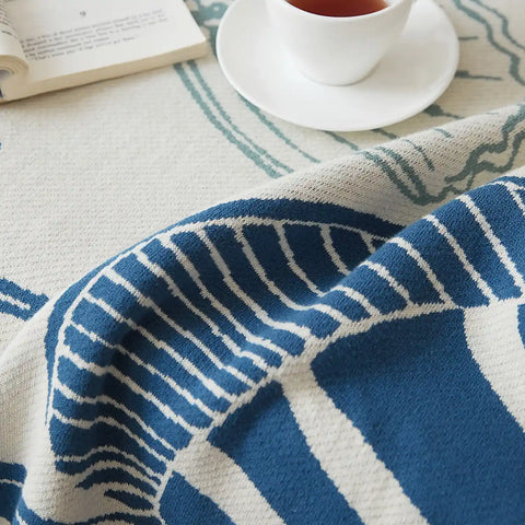 Sea Animal Design 100% Cotton Fine Knit Throw