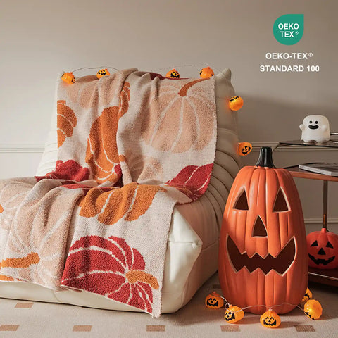 Cozy Pumpkin Pattern Throw