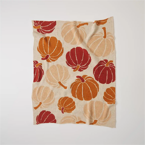 Cozy Pumpkin Pattern Throw