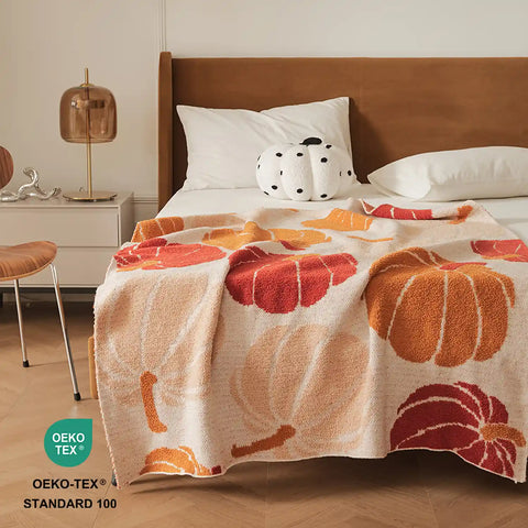 Cozy Pumpkin Pattern Throw