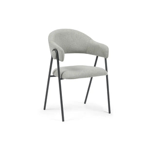 Noah Set of 2 Dark Grey Fabric Dining Chairs