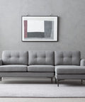 Orka Fabric Left Corner Sofa - Dark Grey