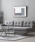 Orka Fabric Left Corner Sofa - Dark Grey