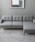 Orka Fabric Left Corner Sofa - Dark Grey