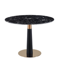 Pantheon Black Marble Round Dining Table with Gold & Black Legs – 100cm