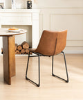 Ray Set of 4 Brown PU Leather Dining Chairs