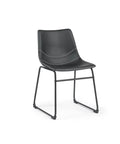Ray Set of 4 Black PU Leather Dining Chairs