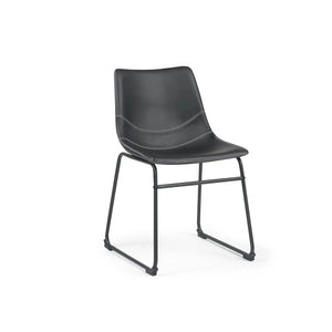 Ray Set of 4 Black PU Leather Dining Chairs