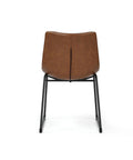 Ray Set of 4 Brown PU Leather Dining Chairs