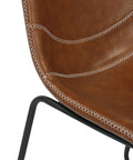 Ray Set of 4 Brown PU Leather Dining Chairs