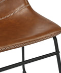 Ray Set of 4 Brown PU Leather Dining Chairs