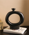 Rhythm Matte Black Ceramic Vase