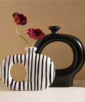 Rhythm Matte Black Ceramic Vase