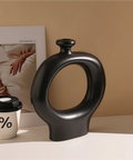 Rhythm Matte Black Ceramic Vase