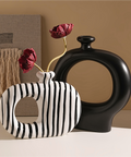 Rhythm Matte Black Ceramic Vase