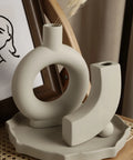 Round Raw Clay Floral Vase