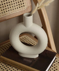 Round Raw Clay Floral Vase