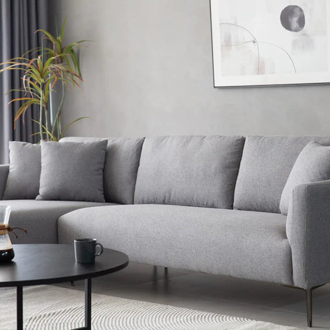 Barry Linen Corner Sofa - Dark Grey