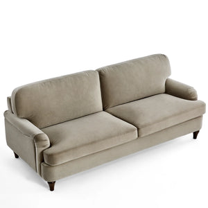 Sadie Velvet 3 Seater Sofa - Calm Grey