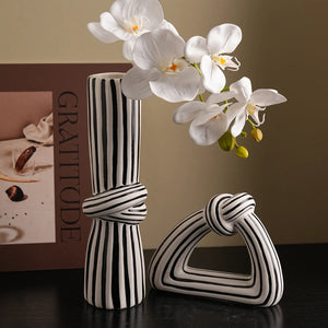 Striped Rope Knot Ceramic Ornament