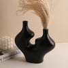 Twin Peaks Matte Black Glaze Ceramic Vase