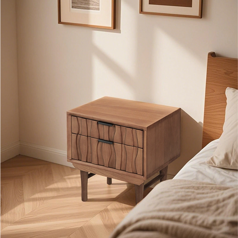 Veneto Brown Two Drawers Bedside Cabinet