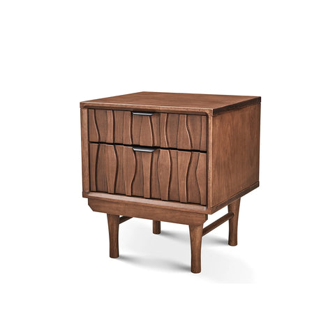 Veneto Walnut Two Drawers Bedside Cabinet