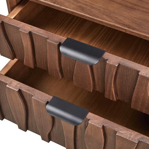 Veneto Walnut Two Drawers Bedside Cabinet