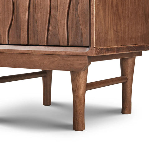 Veneto Walnut Two Drawers Bedside Cabinet