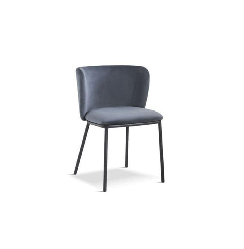 x2 Celeste Velvet Dining Chair in Dark Grey