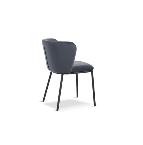 x2 Celeste Velvet Dining Chair in Dark Grey