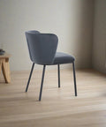 x2 Celeste Velvet Dining Chair in Dark Grey