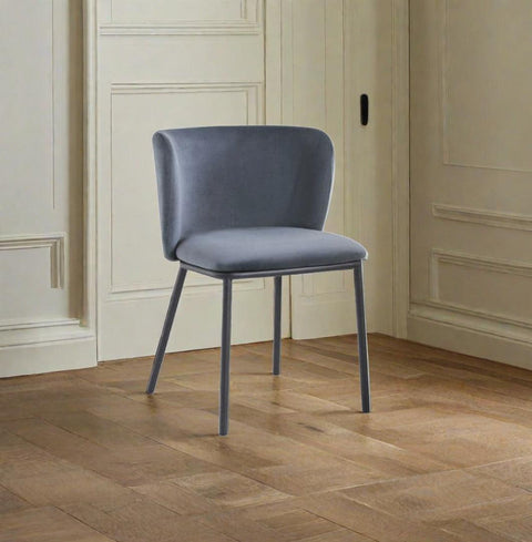 x2 Celeste Velvet Dining Chair in Dark Grey