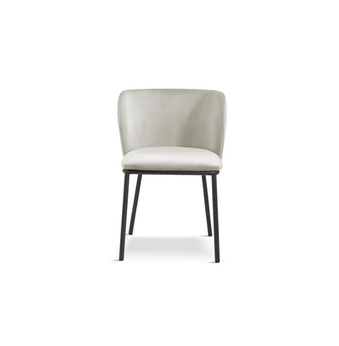 x2 Celeste Velvet Dining Chair in Light Grey