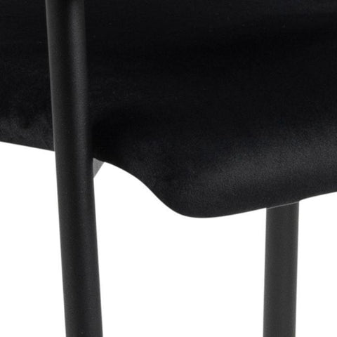 x2 Vega Black Velvet Dining Chairs with Armrests